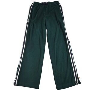 VTG Fivestar Rigo International Track Pants Green Fleece  Side Stripe M Men Y2K